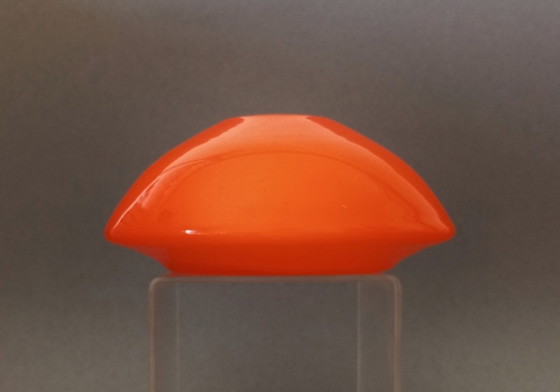 Image 1 of Walther Gropius Bauhaus 'Tac02' Orange/Weiß Glasvase Rosenthal Studio 1969