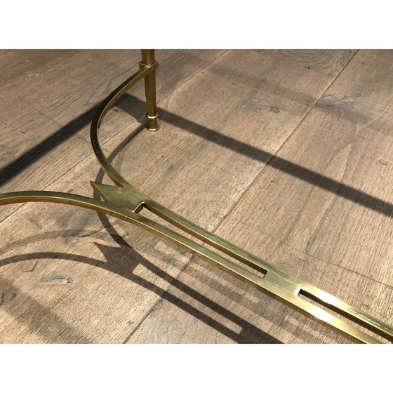 Image 1 of Vintage Couchtisch aus Messing mit Klarglasplatte, 1940