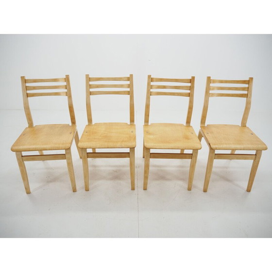 Image 1 of Satz von 4 Midcentury Holz Esszimmer Stühle 1970