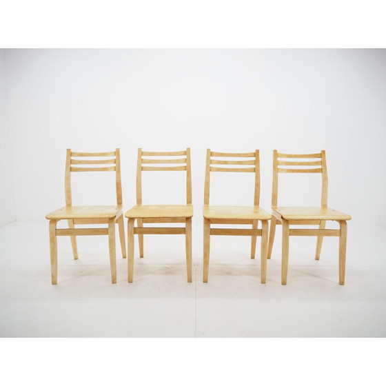 Image 1 of Satz von 4 Midcentury Holz Esszimmer Stühle 1970
