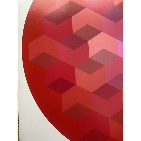 Image 1 of Klassische Fotolithografie "Hommage an Vasarely" von Jim Bird für Poligrafa, Barcelona 1970er Jahre