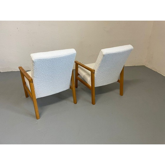 Image 1 of Paar Vintage-Sessel aus Boucle-Stoff, Tschechoslowakei 1970er Jahre