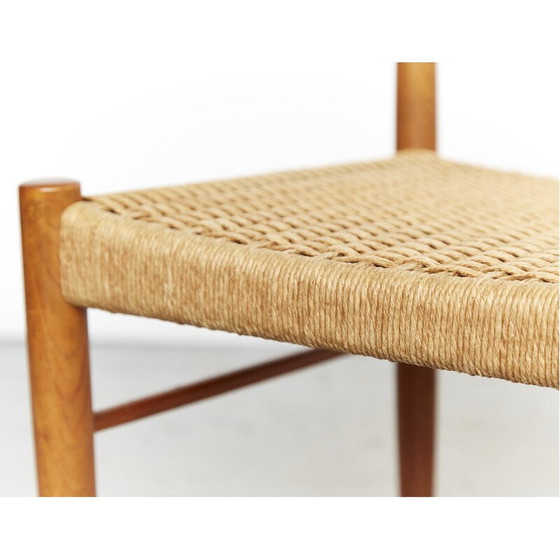 Image 1 of 4 Esszimmerstühle aus massivem Teakholz und Papierkordel von Harry W. Klein für Bramin, Dänemark