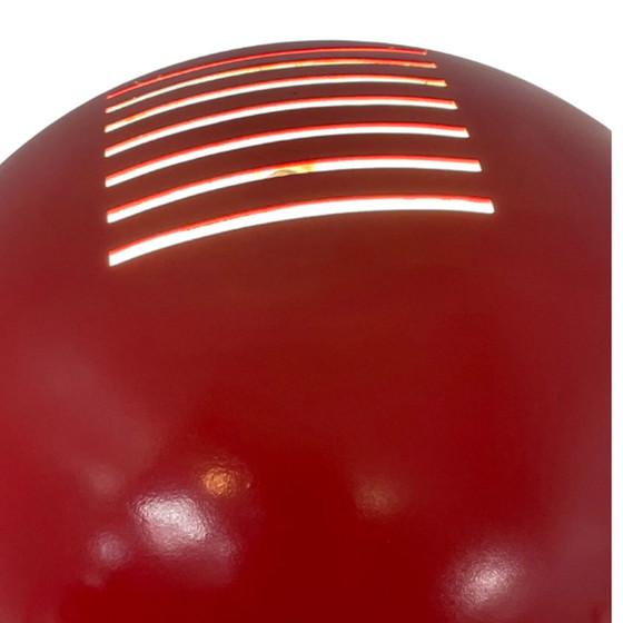 Image 1 of Herda - Space Age Tischlampe - Roter Schirm, schwarzer Sockel und verchromter Ständer (seltenes Modell)