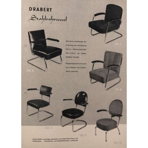 Image 1 of Paar modernistische Clubsessel aus rotem Leder Maison Dradert - 1930