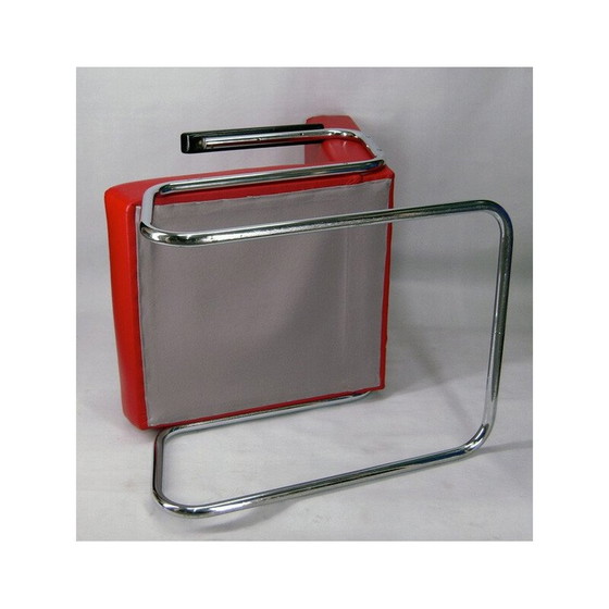 Image 1 of Paar modernistische Clubsessel aus rotem Leder Maison Dradert - 1930