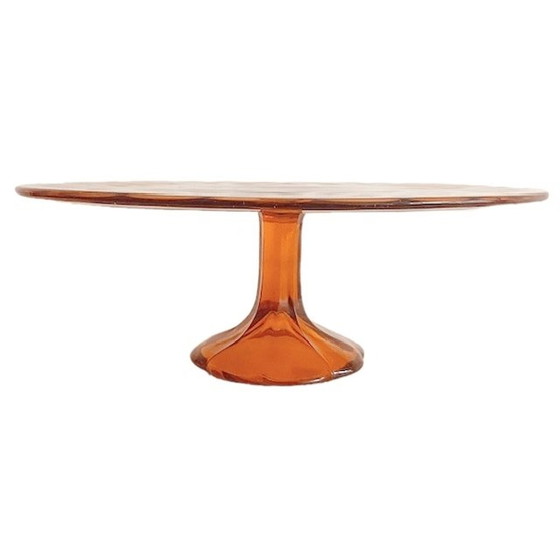 Image 1 of Art Deco Tortenplatte Luxval Val St. Lambert rosa 1930er Jahre