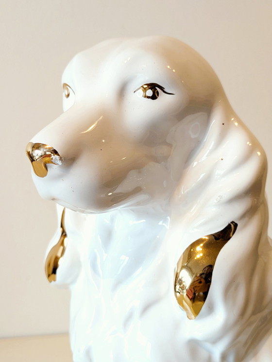Image 1 of Spaniel-Hundestatue aus Keramik, handbemalt, Italien, 1960
