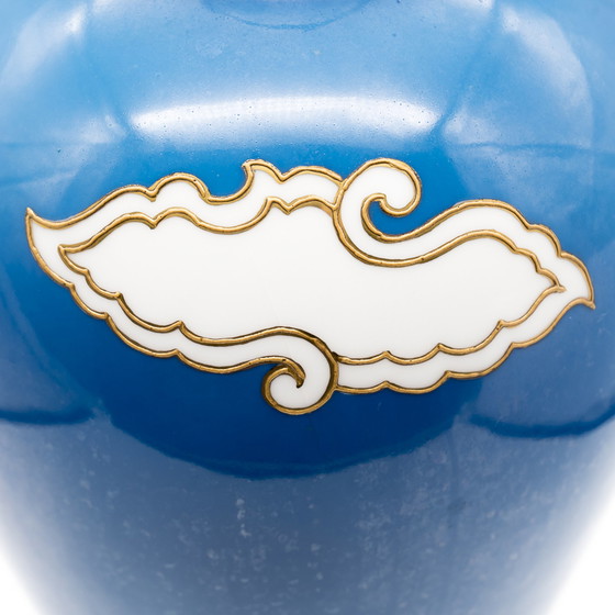 Image 1 of Heinz Schaubach Kunst Porzellan Vase Gold H 38 Cm 20S-30S Art Déco Jugendstil