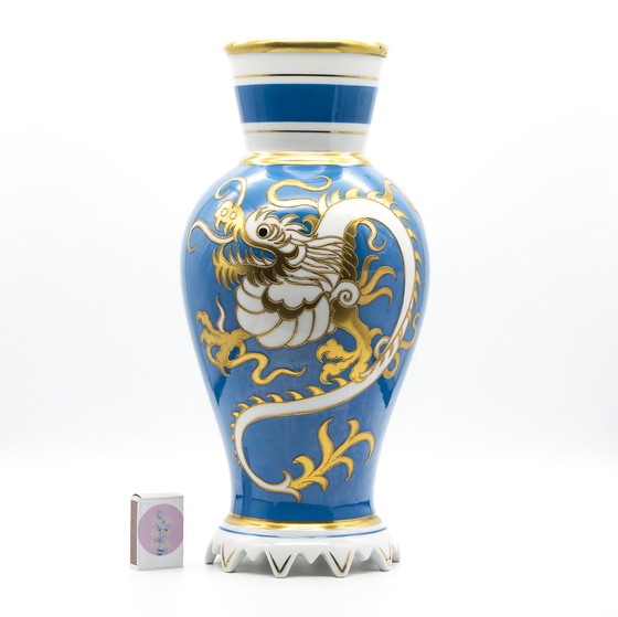 Image 1 of Heinz Schaubach Kunst Porzellan Vase Gold H 38 Cm 20S-30S Art Déco Jugendstil