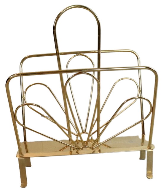 Image 1 of Vintage-Zeitungsständer aus Messing 