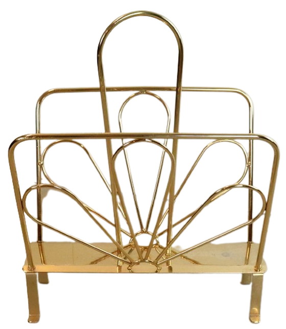 Image 1 of Vintage-Zeitungsständer aus Messing 