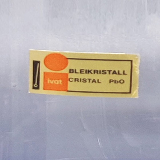 Image 1 of Vintage Kristall -Eiskübel mit 4 Gläsern von Ivat. Hergestellt in Italien