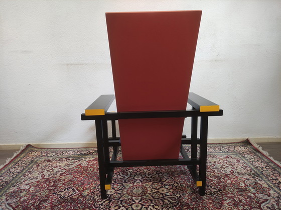 Image 1 of Frühe Ausgabe Gerrit Rietveld 635 roter und blauer Stuhl