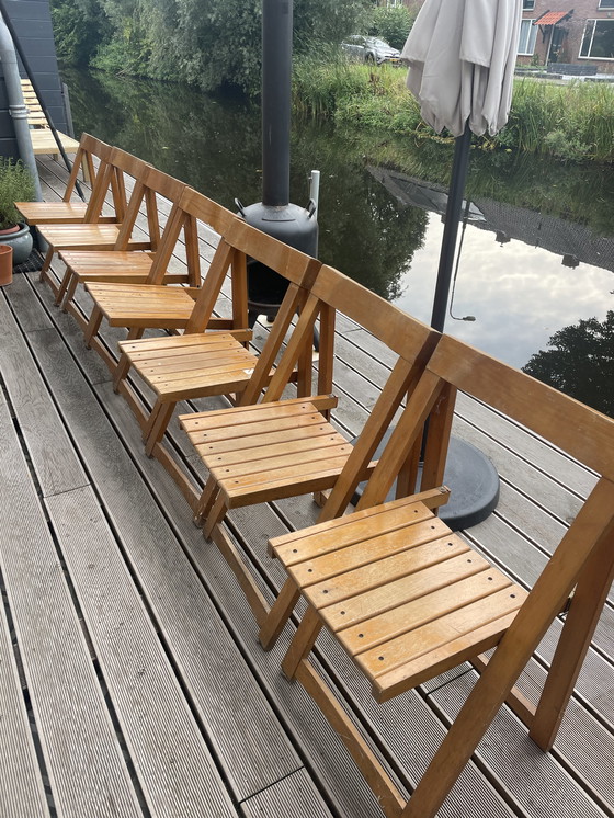 Image 1 of 7x Aldo Jacober Klappstuhl Modell 'Trieste' Bazzani