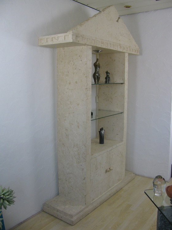 Image 1 of Vintage Vitrine aus Travertin