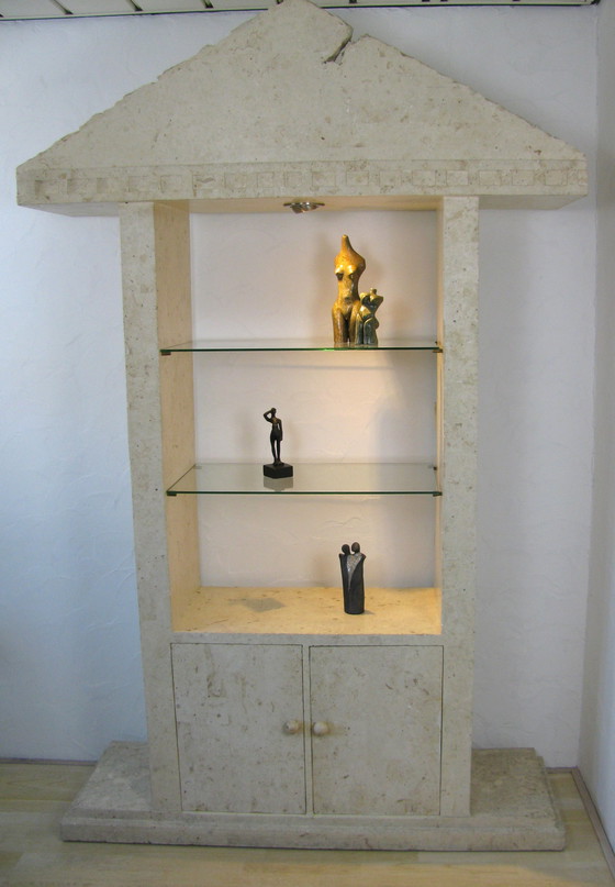 Image 1 of Vintage Vitrine aus Travertin