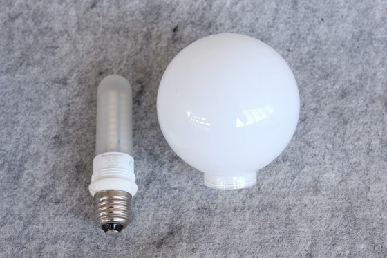 Image 1 of as new, DOMUS Danish Mid Century Teak LED Lamp / Kronleuchter, Pendelleuchte mit 5x Paulmann LED, 