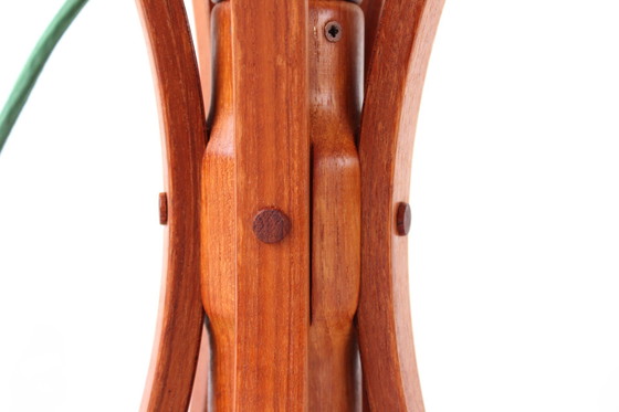 Image 1 of as new, DOMUS Danish Mid Century Teak LED Lamp / Kronleuchter, Pendelleuchte mit 5x Paulmann LED, 