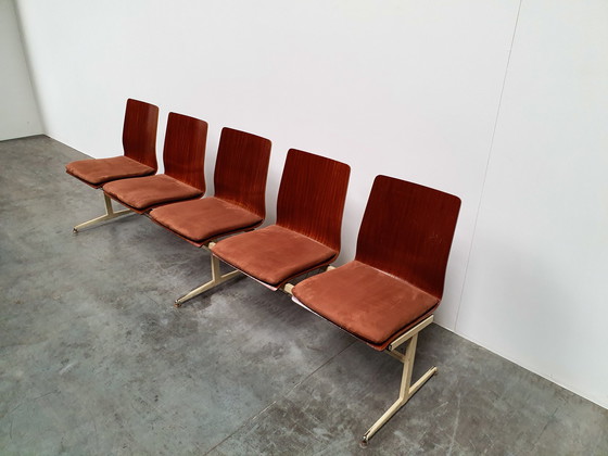 Image 1 of Teakholz Sperrholz Vintage Industrie Retro Kirchenbank 60er Jahre Design