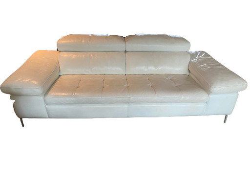 Designer Sofa aus weißem Leder