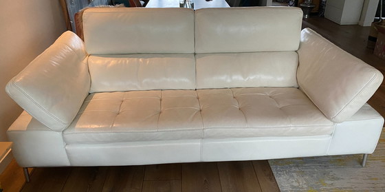 Image 1 of Designer Sofa aus weißem Leder
