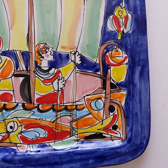 Image 1 of La Musa Ceramiche aus Palermo, Italien. Groot vierkant wandobject.