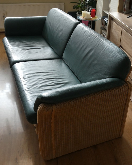 Image 1 of  Grünes Ledersofa