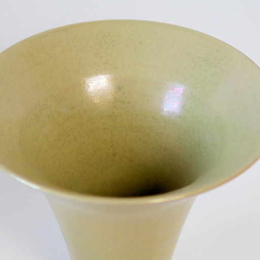 Mobach Trompetenvase in Goldglanzglasur