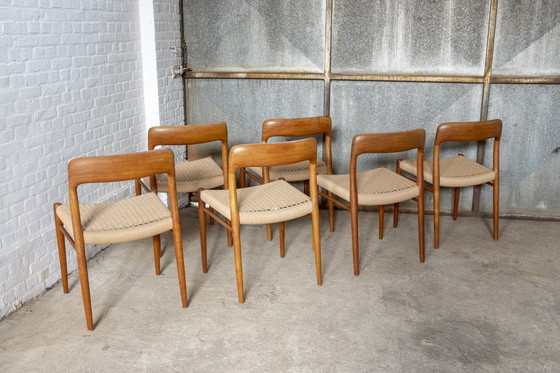 Image 1 of 6x Niels Otto Møller Modell 75 in Teak