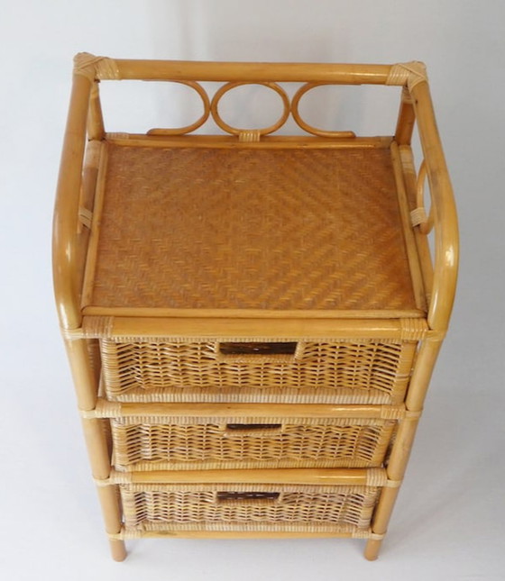 Image 1 of Kommode aus Rattan im Boho-Stil