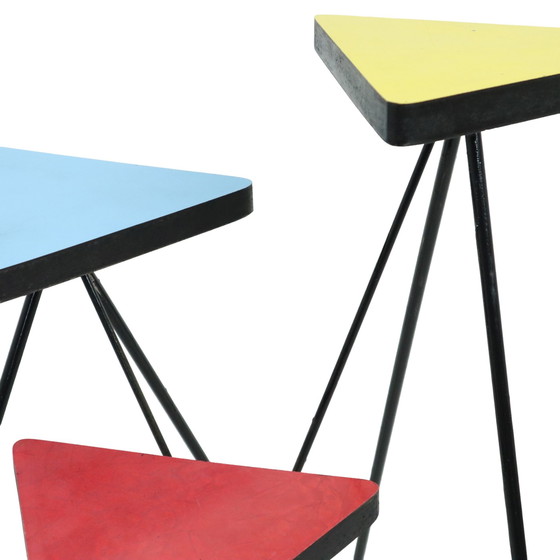 Image 1 of Expo 58 Pflanzentisch , Standard-Dreieck, Resopal Fifties, 72 cm