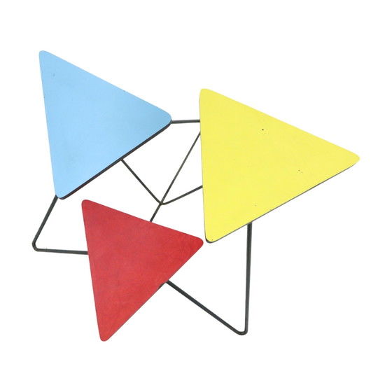 Image 1 of Expo 58 Pflanzentisch , Standard-Dreieck, Resopal Fifties, 72 cm