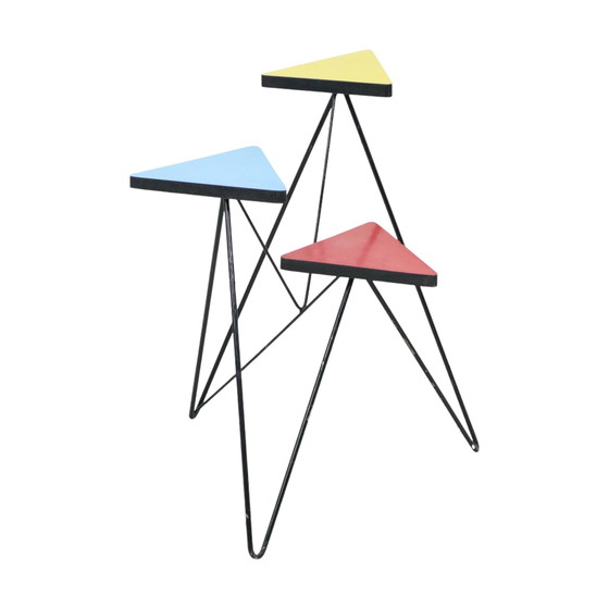 Image 1 of Expo 58 Pflanzentisch , Standard-Dreieck, Resopal Fifties, 72 cm