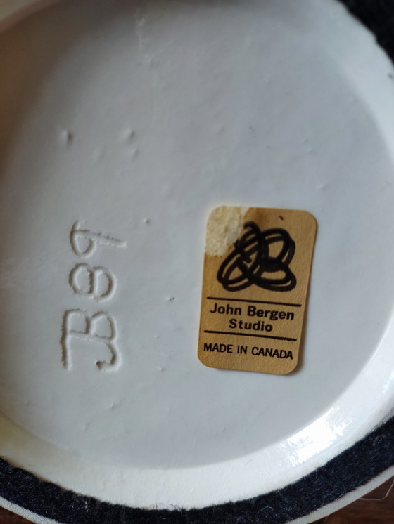 Image 1 of 1989 signierte handbemalte Vase, John Bergen