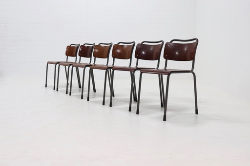 6 x Vintage Gispen 106 Esszimmerstuhl