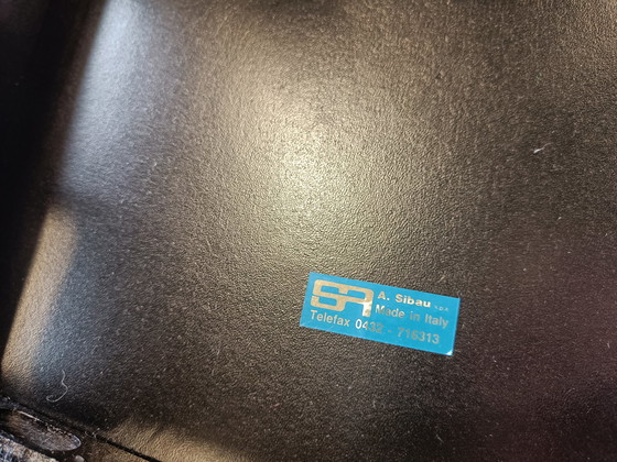 Image 1 of 8x Modern italienische Esszimmerstühle aus lackiertem Holz und Leder