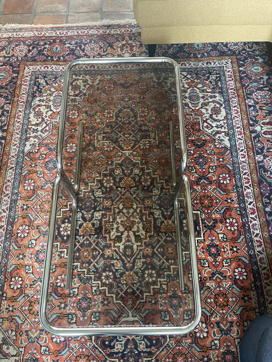 Image 1 of Couchtisch aus Chrom mit Rauchglas, 1960er Jahre