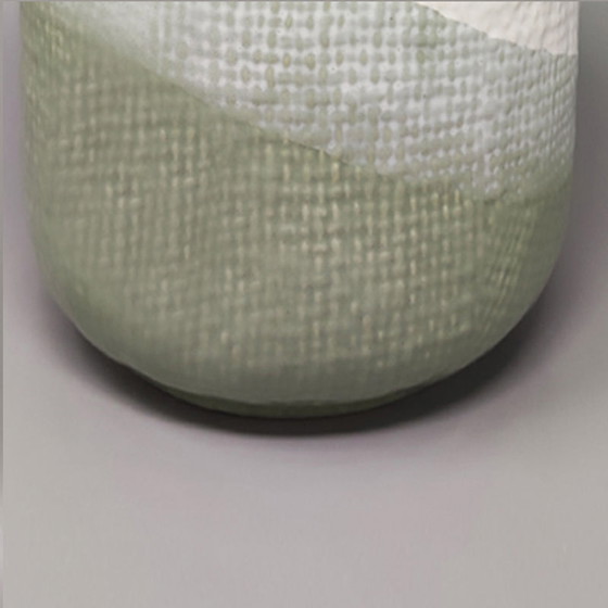 Image 1 of F.lli Brambilla Vase in Grün und Weiß aus Keramik