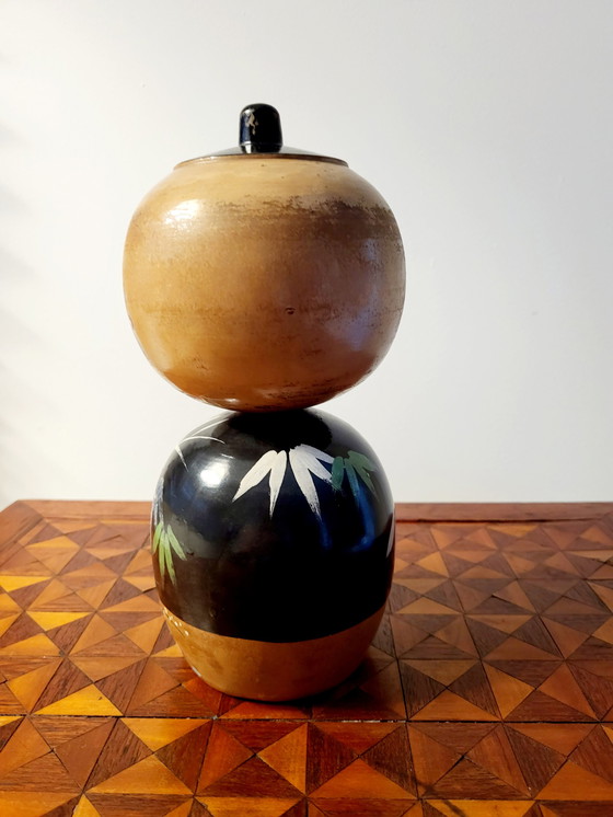 Image 1 of Kokeshi-Puppe, japanische Holzstatue, handbemalt, Kimono, Japan