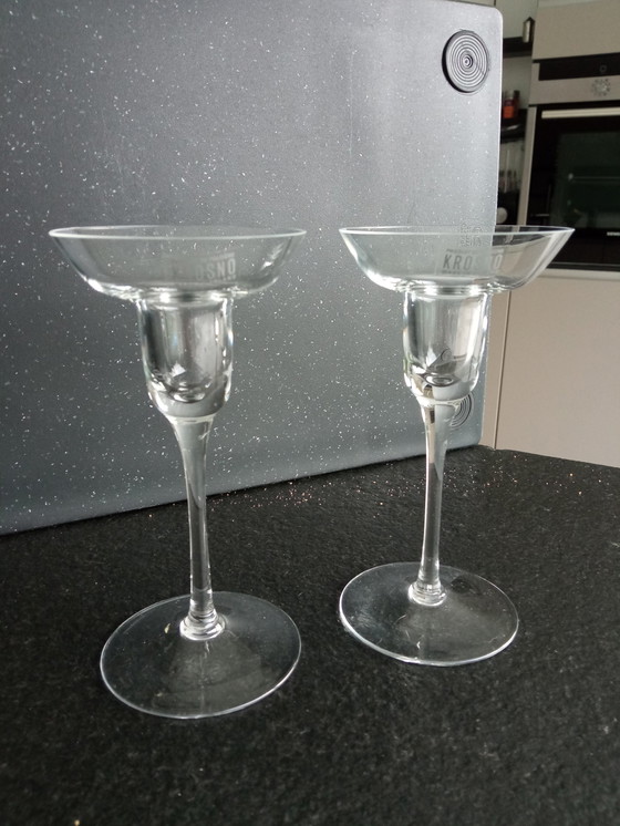 Image 1 of 2x Kristallleuchter/Kerzenhalter von KROSNO