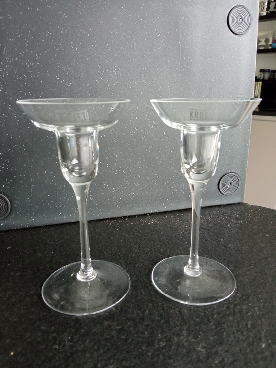 Image 1 of 2x Kristallleuchter/Kerzenhalter von KROSNO