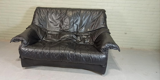 Image 1 of Vintage schwarze 2-Zits-Bank