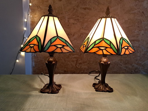 2x Vintage Tischlampe