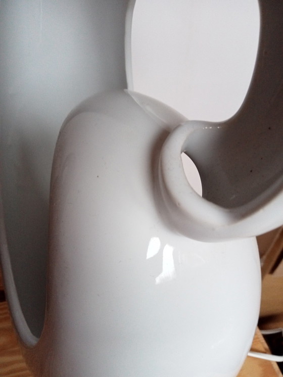 Image 1 of 2 x Design-Keramik-Anatolienlampen, Hochglanz schwarz und weiß, Kunstwerke