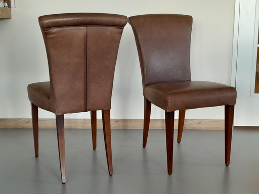 Set mit 6 Hvs-Lederdesignstühlen