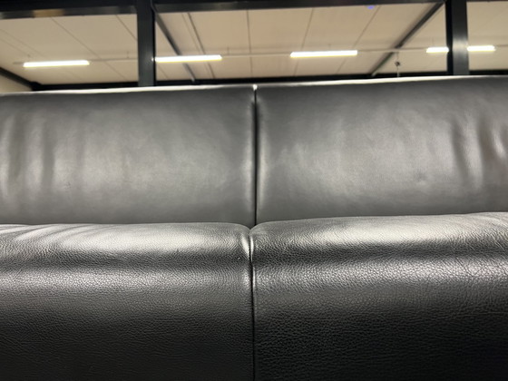 Image 1 of Cloak Sand 3-Sitzer-Sofa aus schwarzem Leder