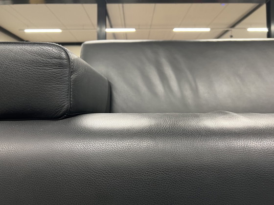 Image 1 of Cloak Sand 3-Sitzer-Sofa aus schwarzem Leder