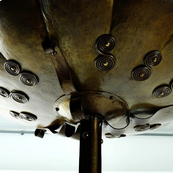Image 1 of Patinierte Art Deco Stehlampe aus Eisen und Kupfer