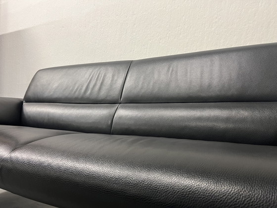 Image 1 of Leolux Felizia 3-Sitzer-Sofa aus schwarzem Leder